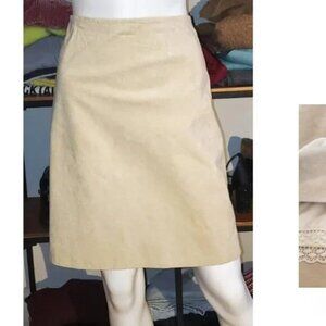 Vintage Cream suede skirt large 10 -MADE IN CANADA